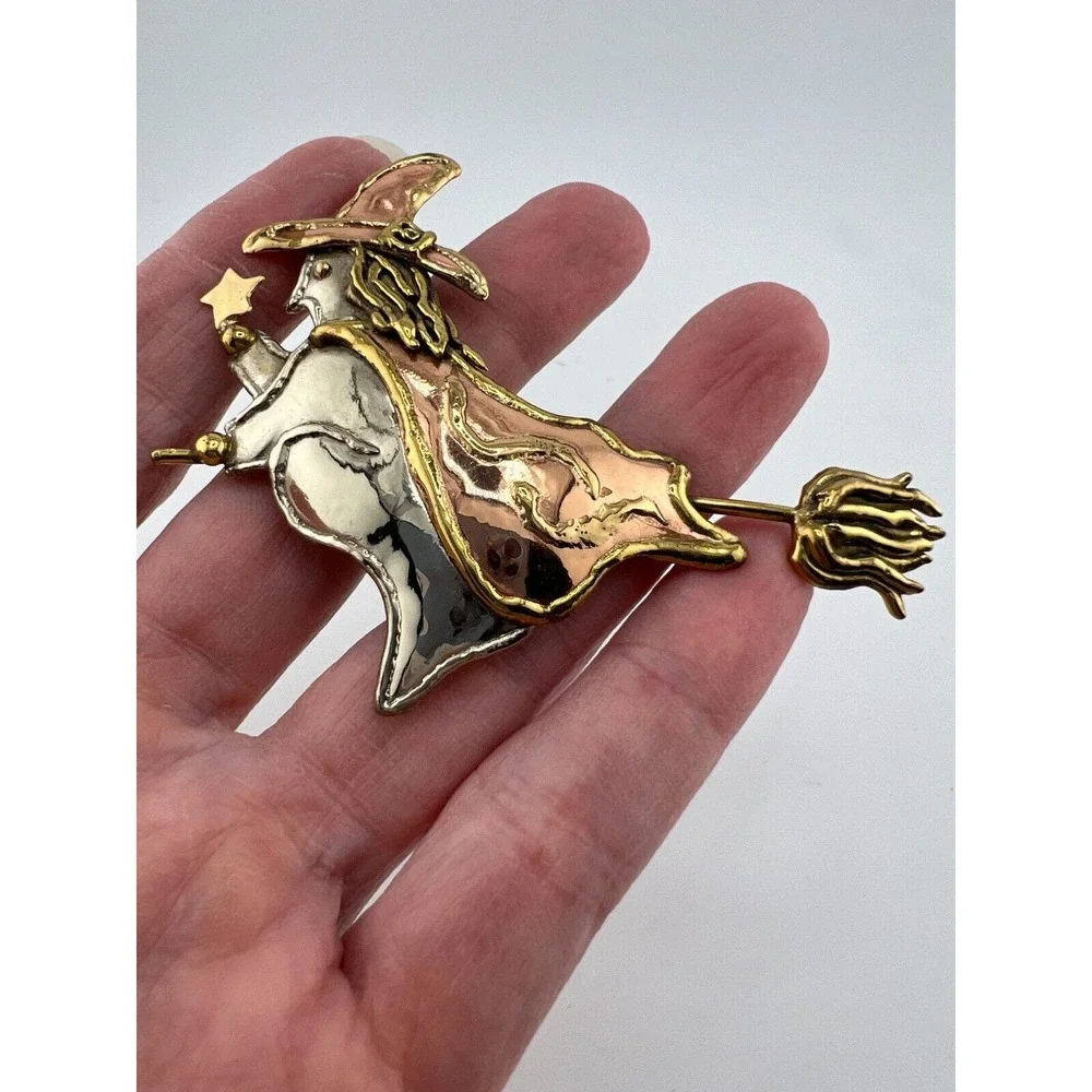 Vintage‎ Broomstick Brooch Halloween